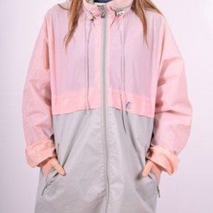 K-Way Retro Wind Rain Coat Hood Two-tone